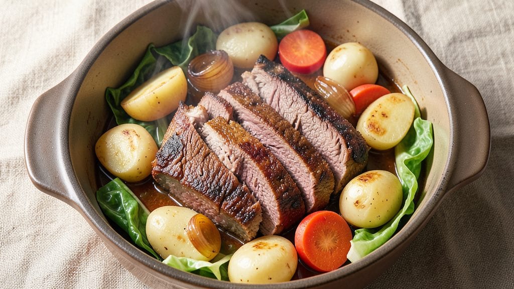 Corned Beef Brisket and Cabbage Recipe: Slow-Simmered Spice with Crispy Potato Topping